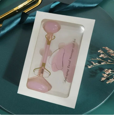 Lumasse Gül Kuvars Jade Roller & Gua Sha Seti – ürün görseli 1